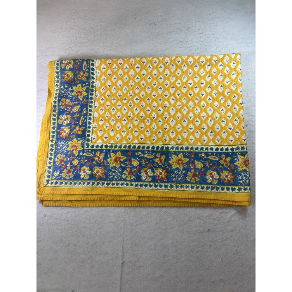French Country Provence Tablecloth 82"x55"Yel/Blue/Wht Cottagecore Farmhouse